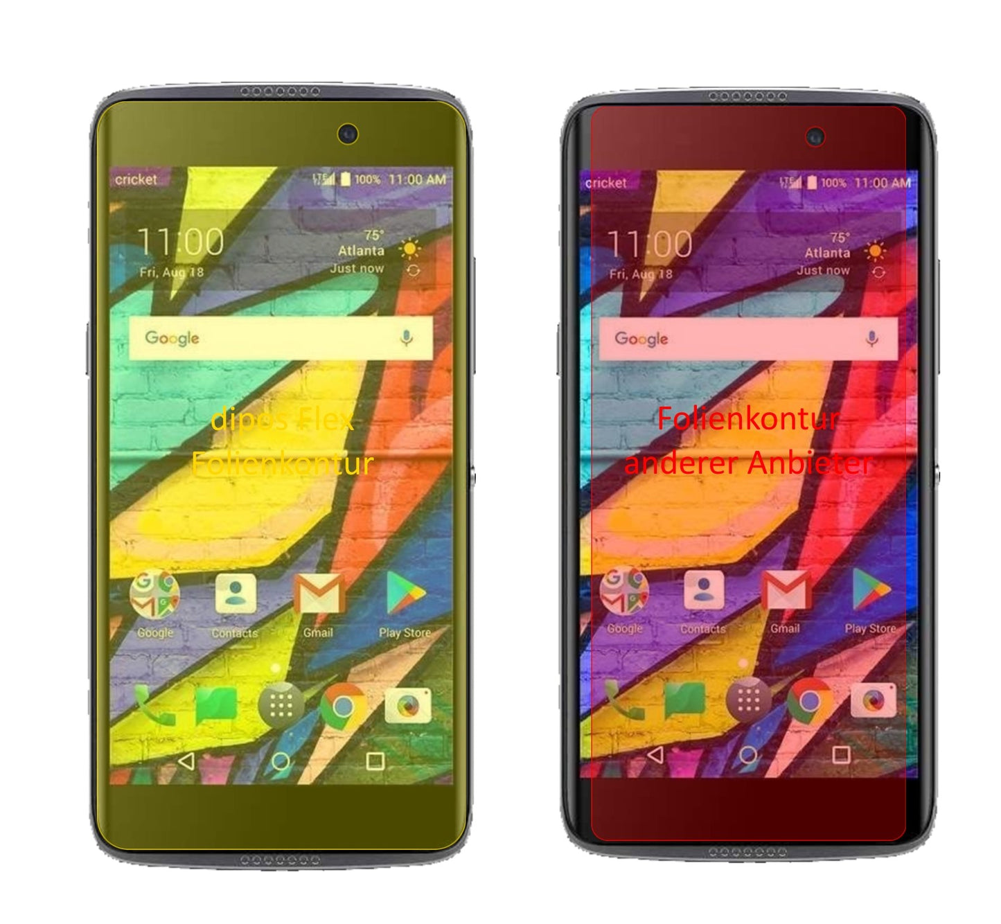 3x 3D Full Cover Schutzfolie für Alcatel Idol 5 Cricket