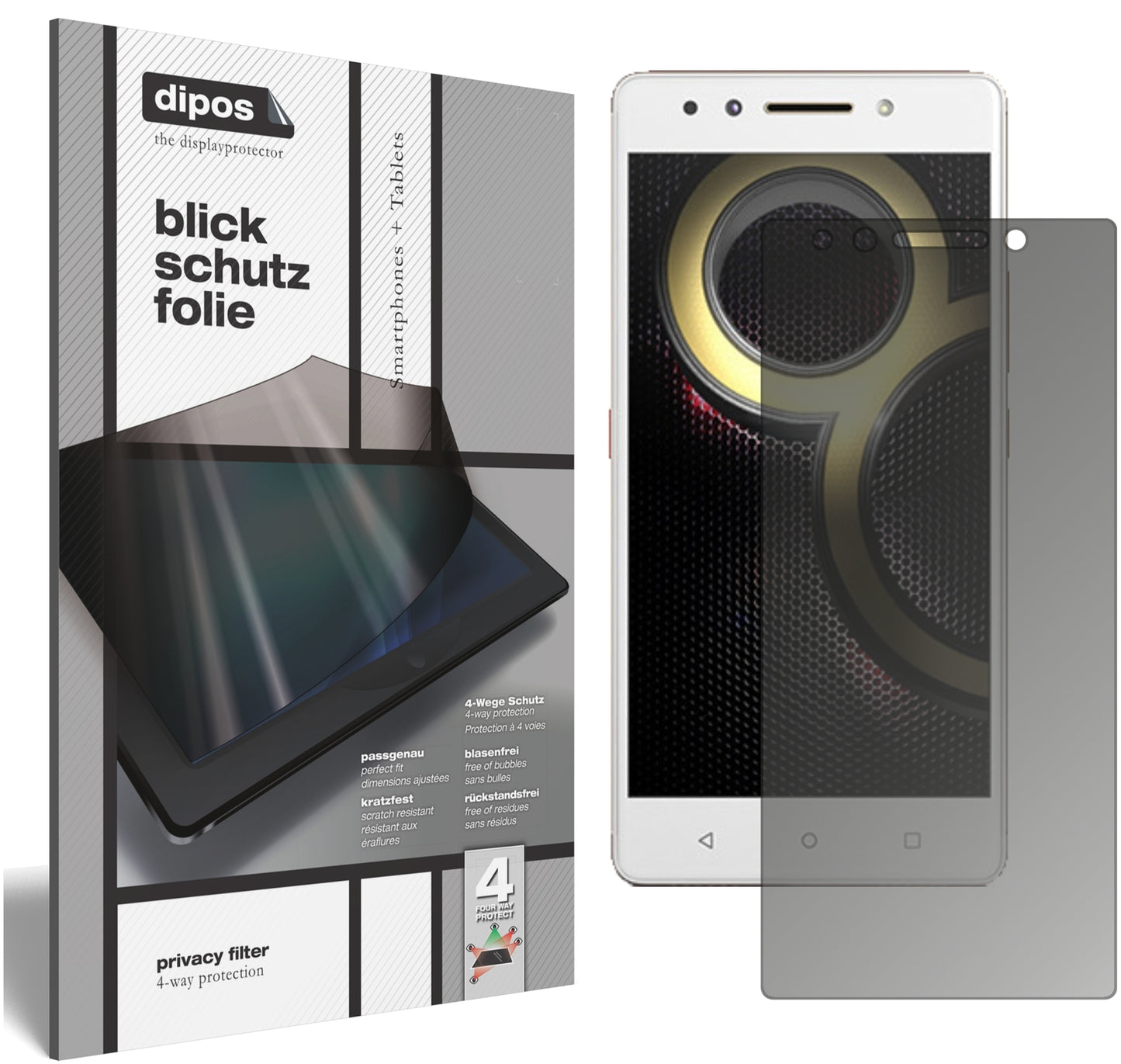 Blickschutzfolie für Lenovo K8 Note matt Schutzfolie Privacy