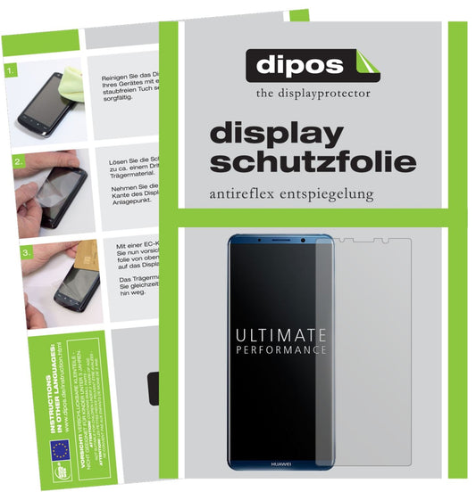 Matte Displayschutzfolie von dipos passend für Huawei Mate 10 Pro, präziser Zuschnitt und blasenfrei montiert