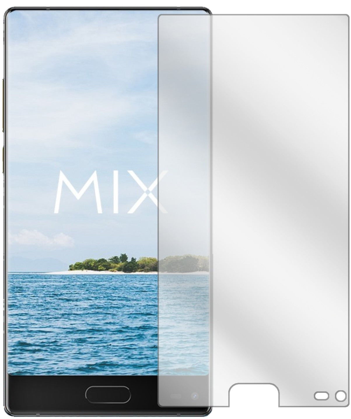 UlefoneMix mit aufgebrachter dipos Displayschutzfolie, glasklare Darstellung ohne Einschränkungen