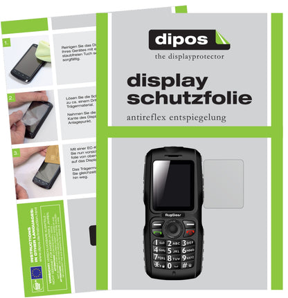 Matte Displayschutzfolie von dipos passend für RugGear RG100, präziser Zuschnitt und blasenfrei montiert