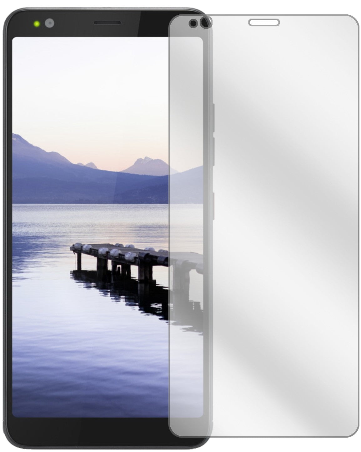 GigasetGS370 plus mit aufgebrachter dipos Displayschutzfolie, glasklare Darstellung ohne Einschränkungen