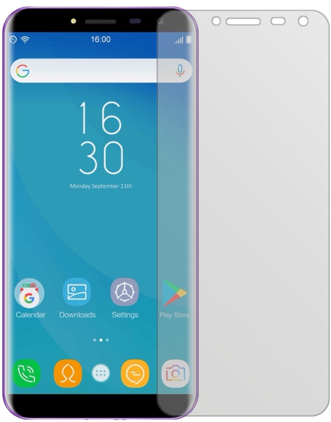 OukitelC8 mit aufgebrachter dipos Displayschutzfolie, die lästige Fingerabdrücke minimiert