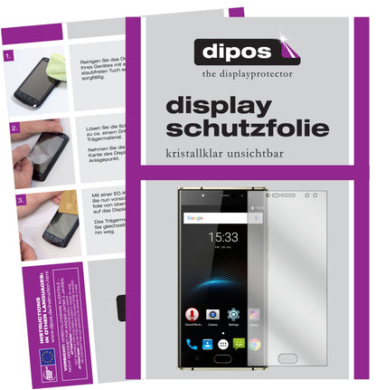 Klare Displayschutzfolie von dipos passend für Oukitel K3, präziser Zuschnitt und blasenfrei montiert