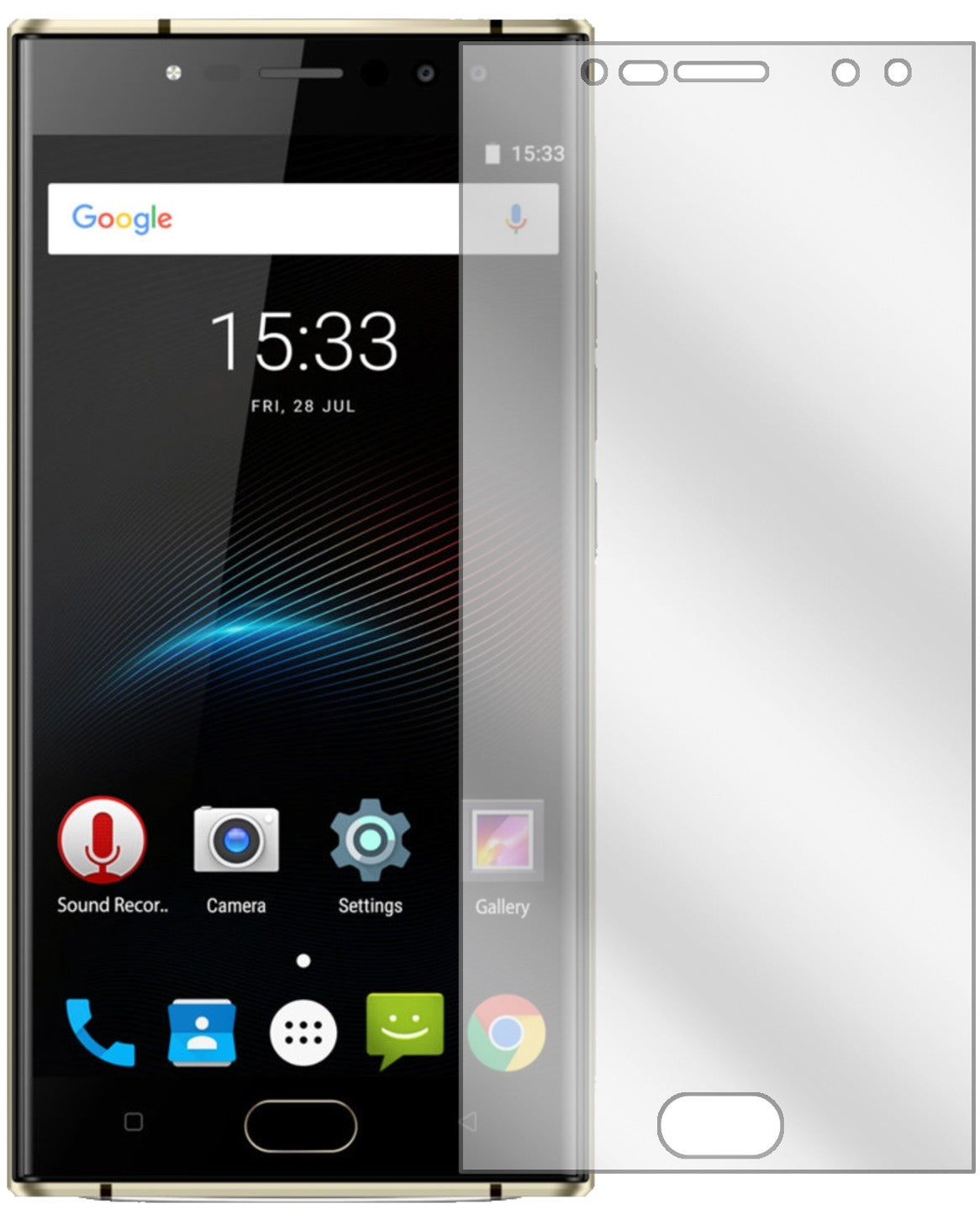 OukitelK3 mit aufgebrachter dipos Displayschutzfolie, glasklare Darstellung ohne Einschränkungen