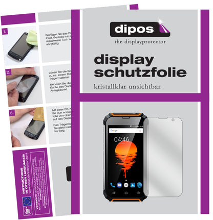 Klare Displayschutzfolie von dipos passend für Geotel G1, präziser Zuschnitt und blasenfrei montiert