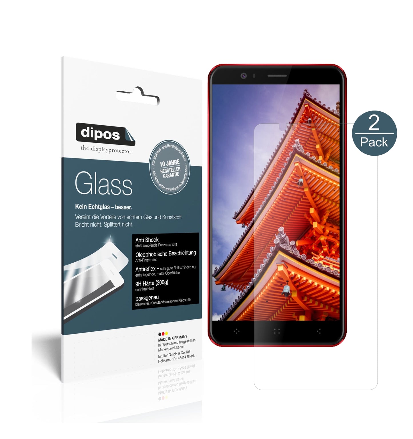 2x 9H Schutzfolie matt für Elephone P8 3D Panzerfolie