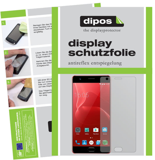 Matte Displayschutzfolie von dipos passend für Elephone P8 Max, präziser Zuschnitt und blasenfrei montiert
