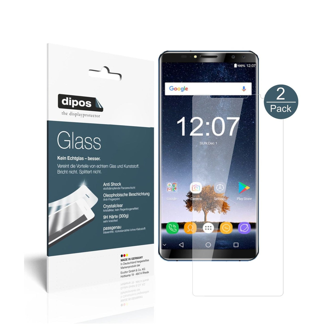 2x 9H Clear Screen Protector for Oukitel K6 – Shatterproof, Crystal Clear | dipos