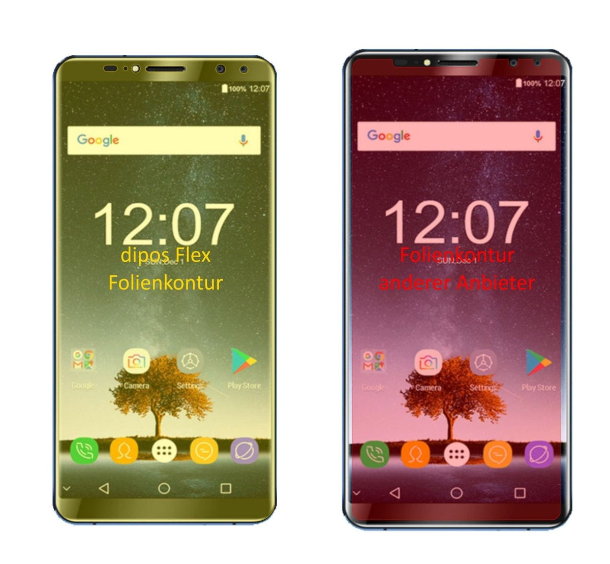 3x Screen Protector for Oukitel K6 Protective Film covers 100% dipos Flex