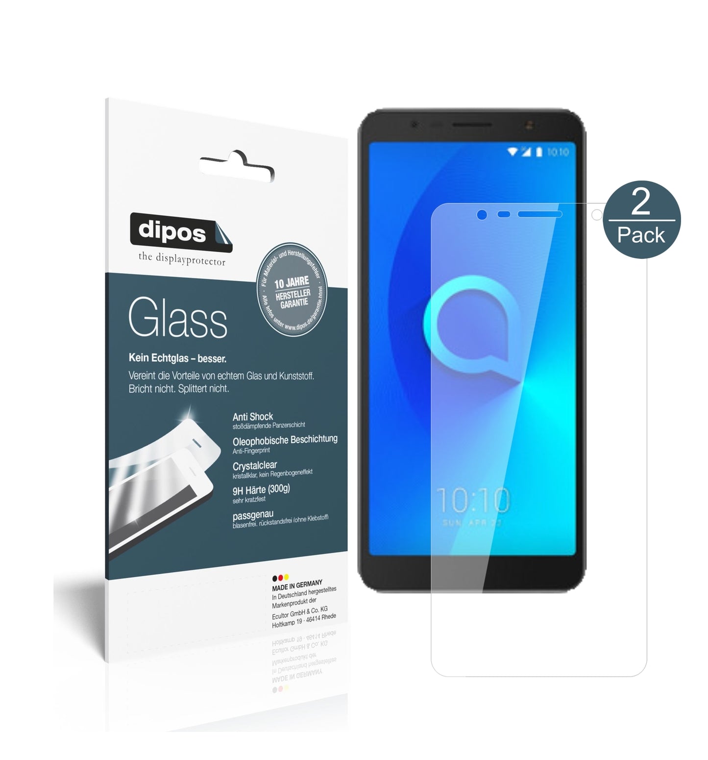 2x 9H Schutzfolie für Alcatel 3C Panzerfolie