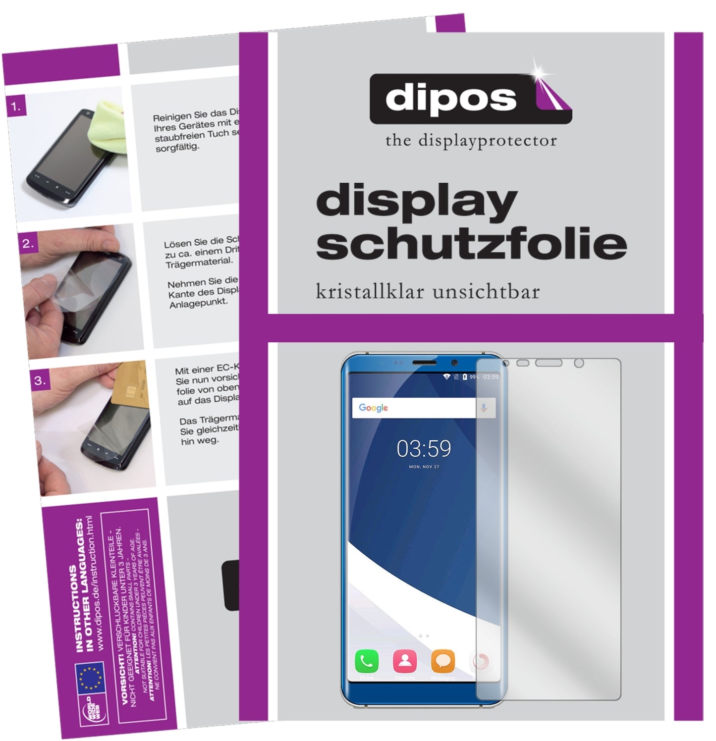 2x Schutzfolie klar für Koolnee K1 Display-Schutzfolie