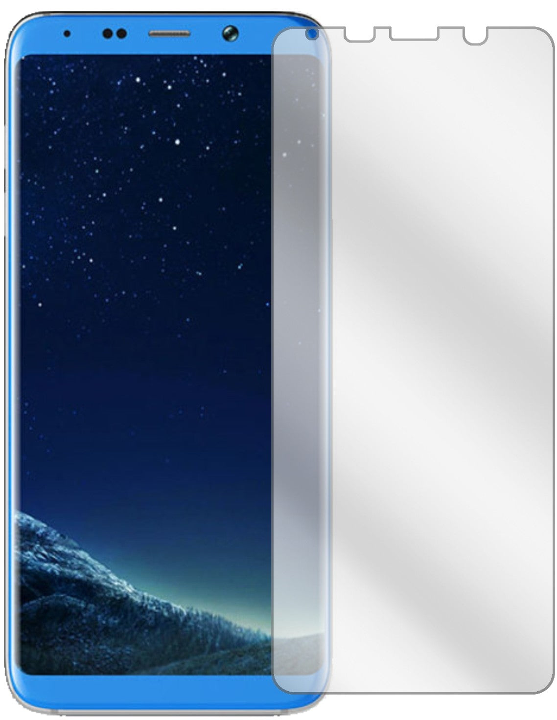 BlubooS8+ mit aufgebrachter dipos Displayschutzfolie, glasklare Darstellung ohne Einschränkungen