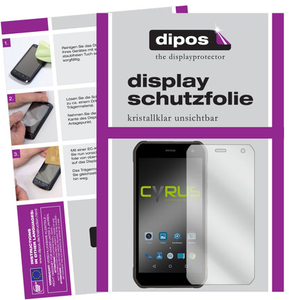 Klare Displayschutzfolie von dipos passend für Cyrus CS40, präziser Zuschnitt und blasenfrei montiert