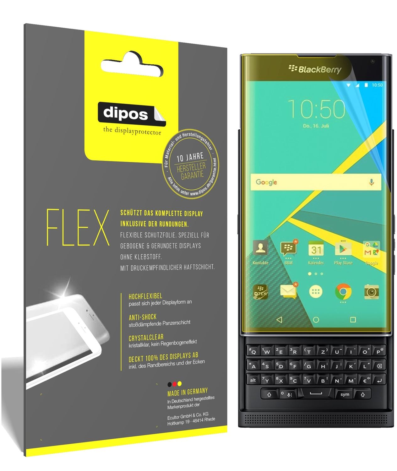 dipos FLEX 3x Clear Screen Protector for Blackberry Priv