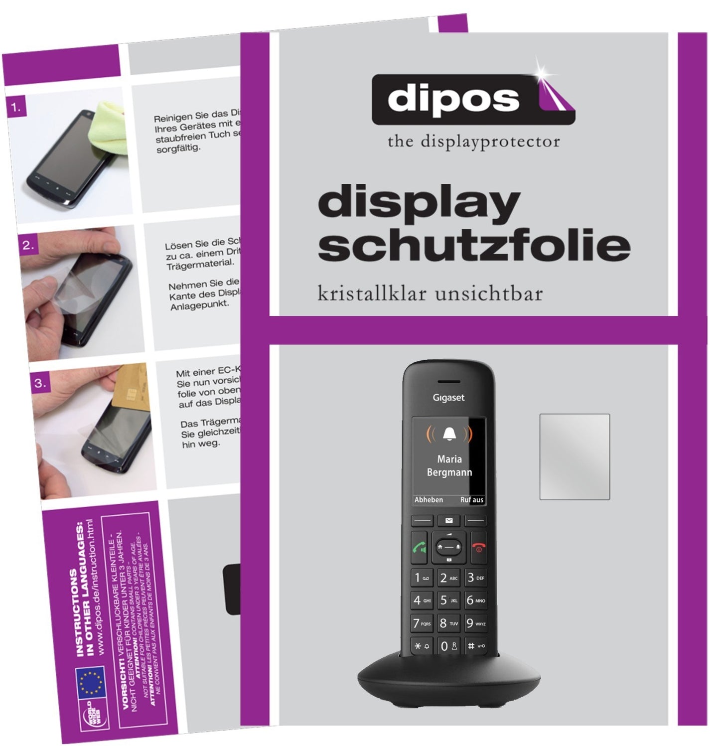 2x Schutzfolie klar für Gigaset C570A Display-Schutzfolie