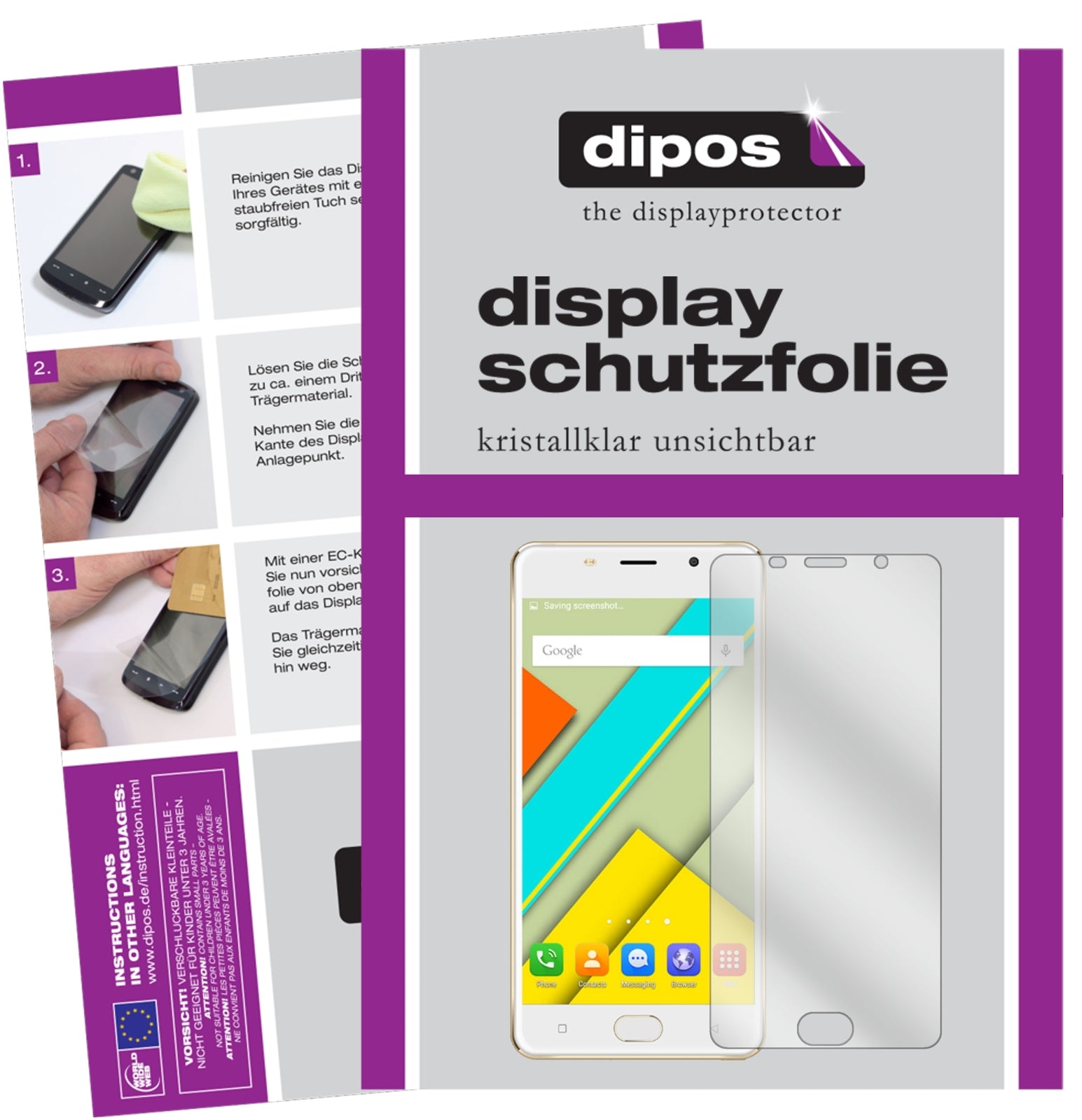 Klare Displayschutzfolie von dipos passend für ViVK R9s 2017, präziser Zuschnitt und blasenfrei montiert