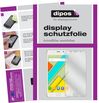 Klare Displayschutzfolie von dipos passend für ViVK R9s 2017, präziser Zuschnitt und blasenfrei montiert
