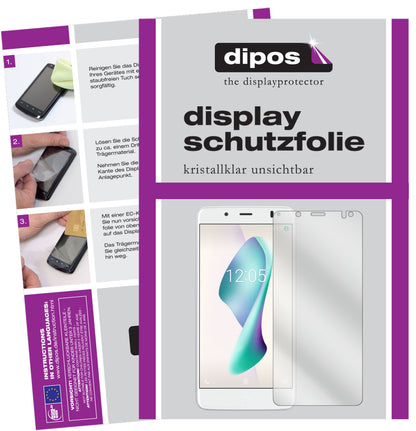 Klare Displayschutzfolie von dipos passend für BQ Aquaris VS, präziser Zuschnitt und blasenfrei montiert