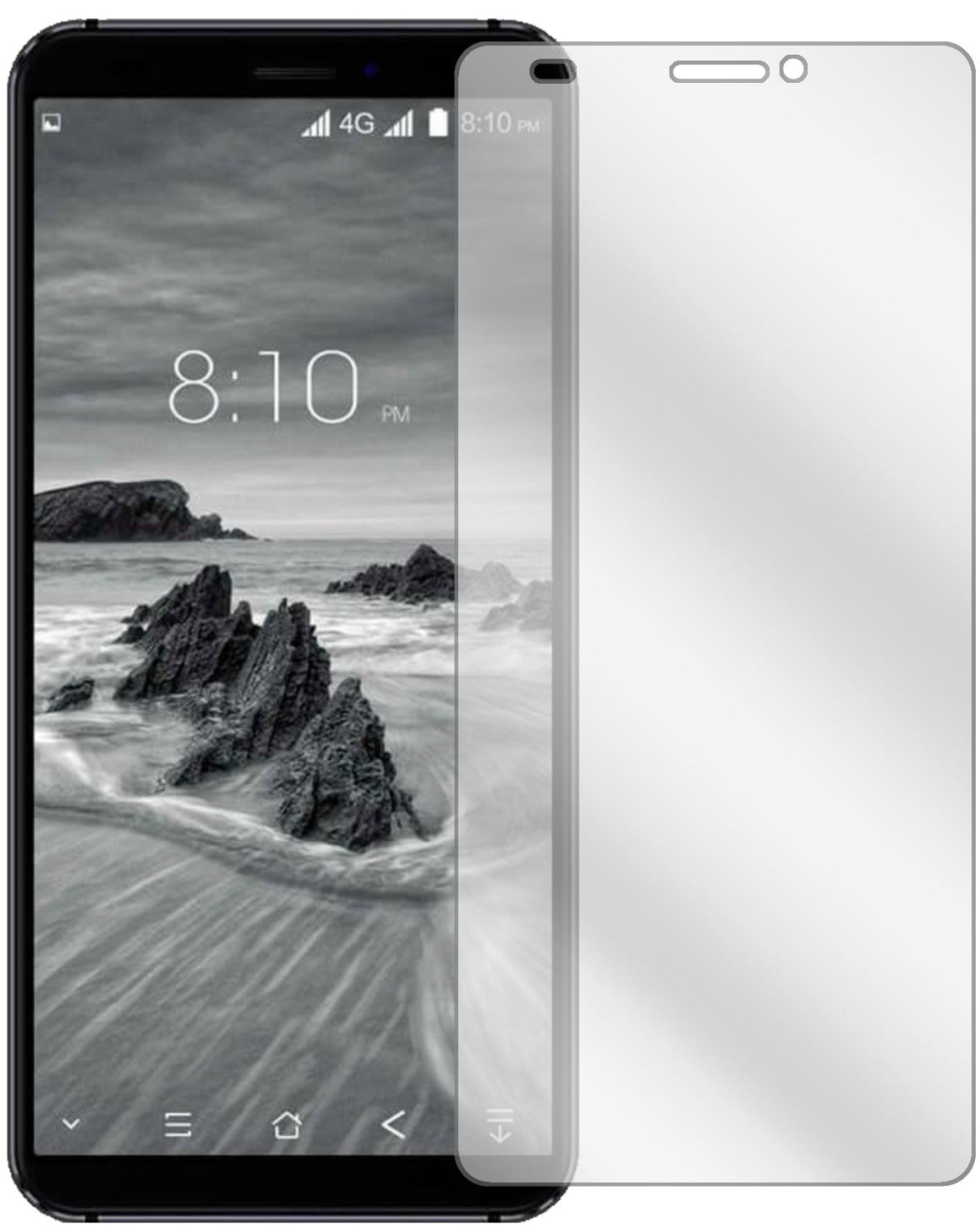 BlackviewS6 mit aufgebrachter dipos Displayschutzfolie, glasklare Darstellung ohne Einschränkungen