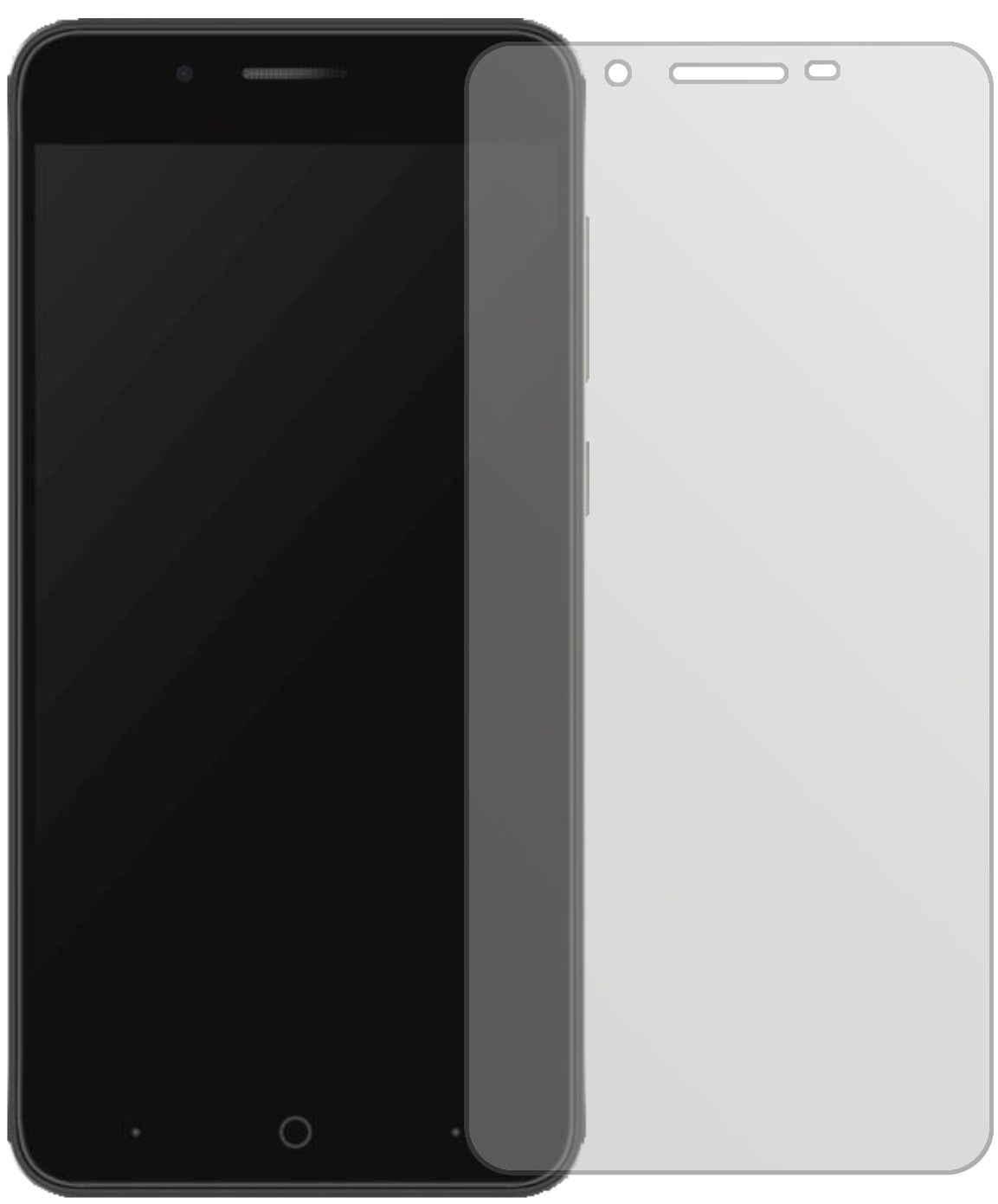 ZTEBlade A610 Plus mit aufgebrachter dipos Displayschutzfolie, die lästige Fingerabdrücke minimiert