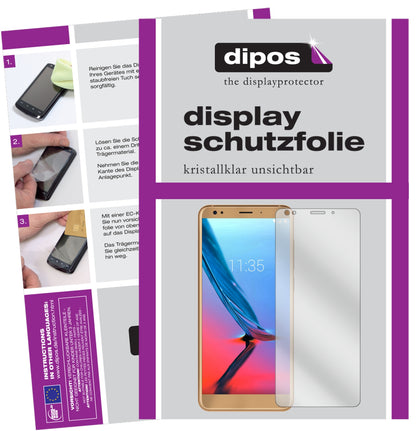 Klare Displayschutzfolie von dipos passend für ZTE Blade V9 Vita, präziser Zuschnitt und blasenfrei montiert