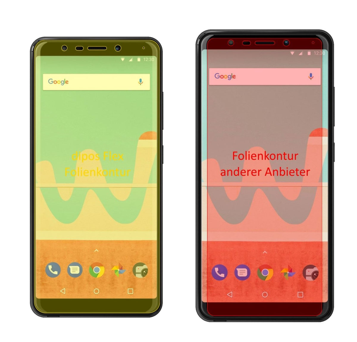 3x Screen Protector for Wiko View Go Protective Film covers 100% dipos Flex