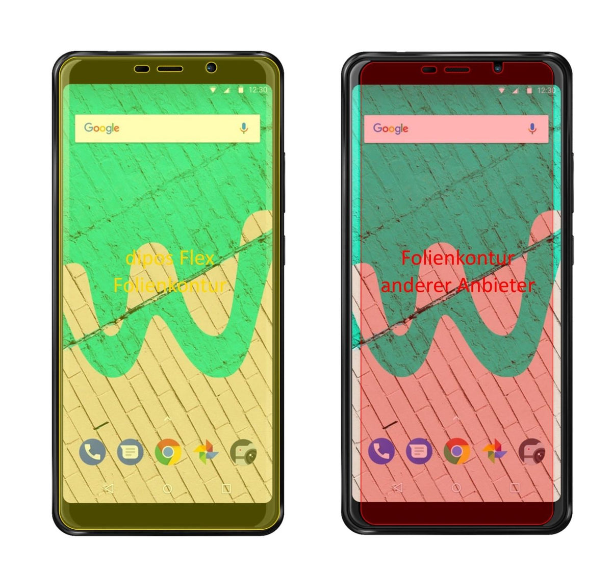 3x Screen Protector for Wiko View Max Protective Film covers 100% dipos Flex