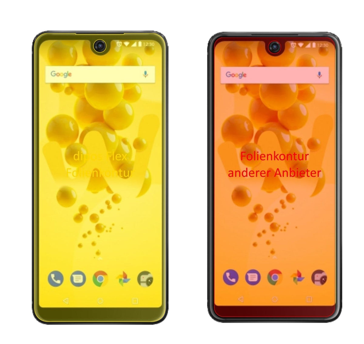 3x Screen Protector for Wiko View 2 Protective Film covers 100% dipos Flex