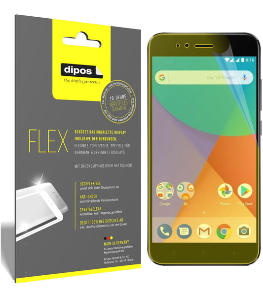 3x Screen Protector for Xiaomi Mi A1 Protective Film covers 100% dipos Flex
