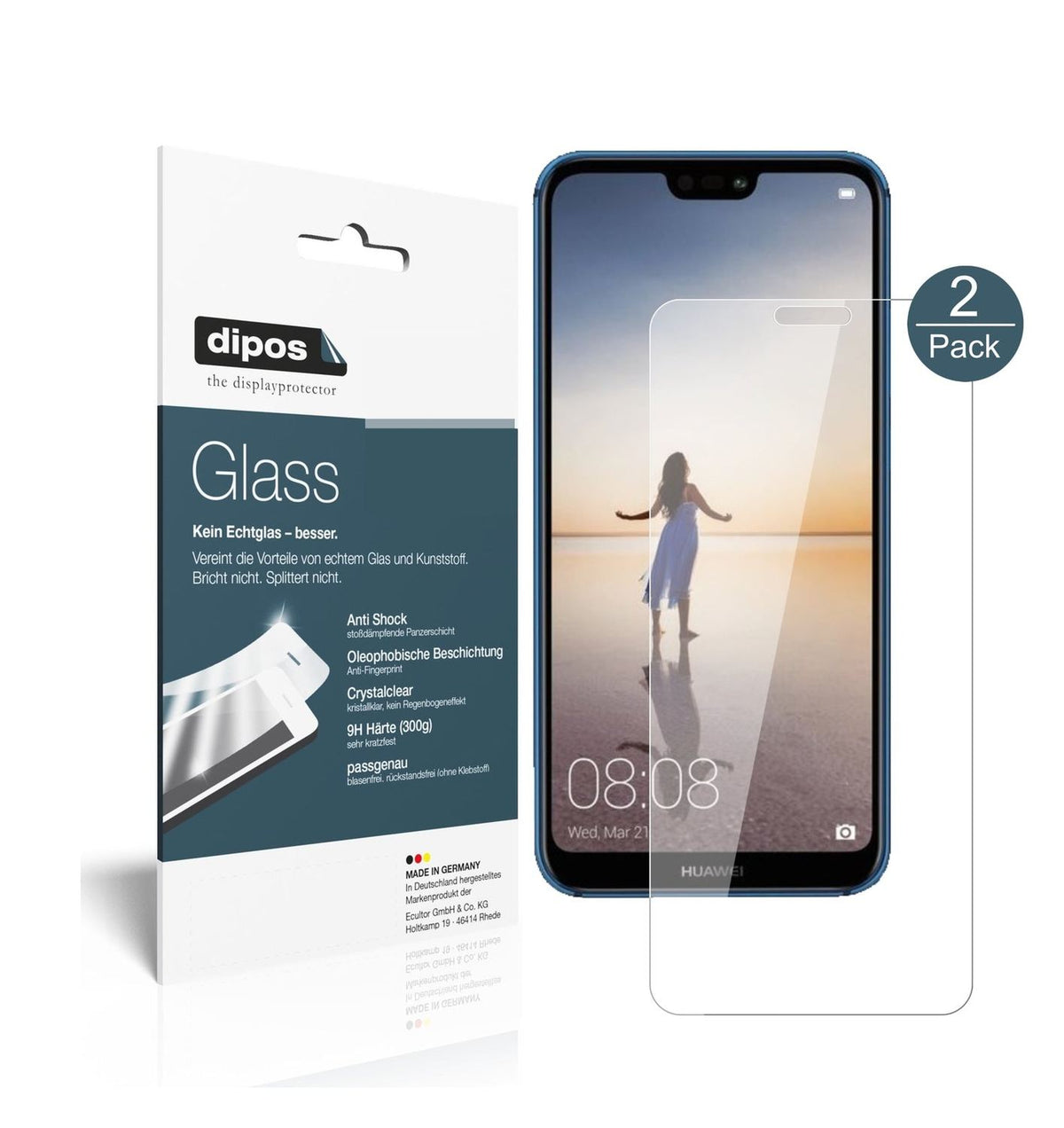 1+1x Screen Protector for Huawei P20 Lite Flexible Glass 9H dipos
