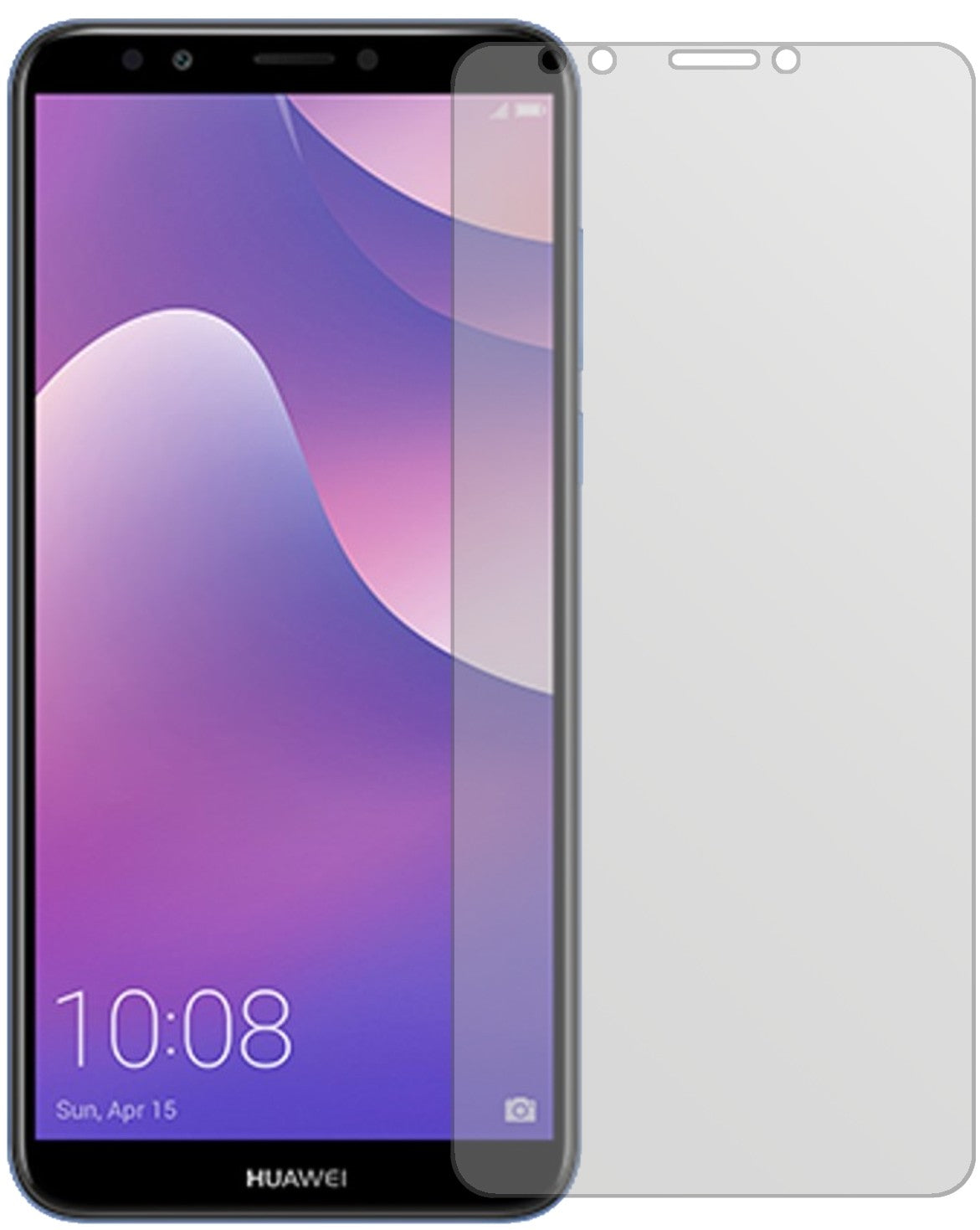HuaweiY7 Prime (2018) mit aufgebrachter dipos Displayschutzfolie, die lästige Fingerabdrücke minimiert