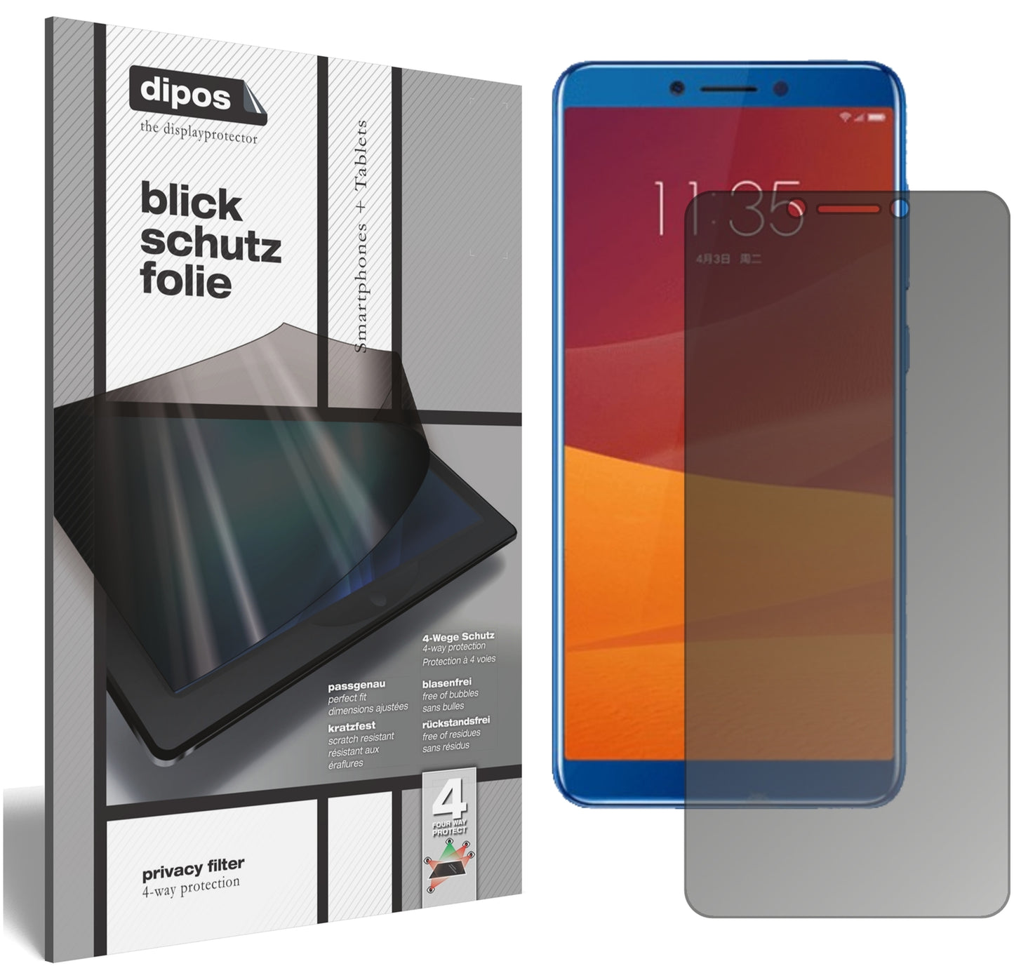 Blickschutzfolie für Lenovo K5 Play matt Schutzfolie Privacy