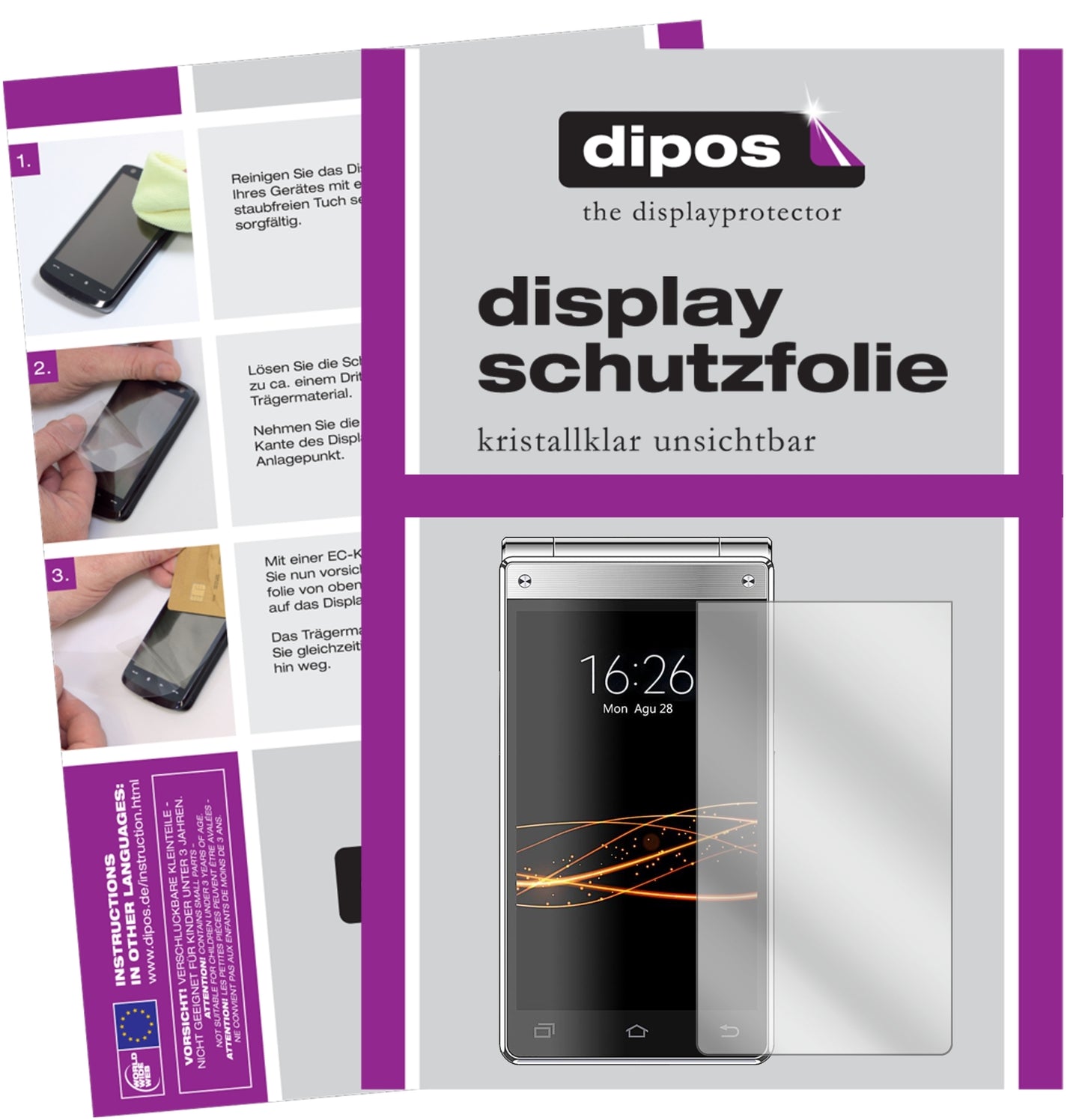 Klare Displayschutzfolie von dipos passend für VKWORLD T2 Plus, präziser Zuschnitt und blasenfrei montiert