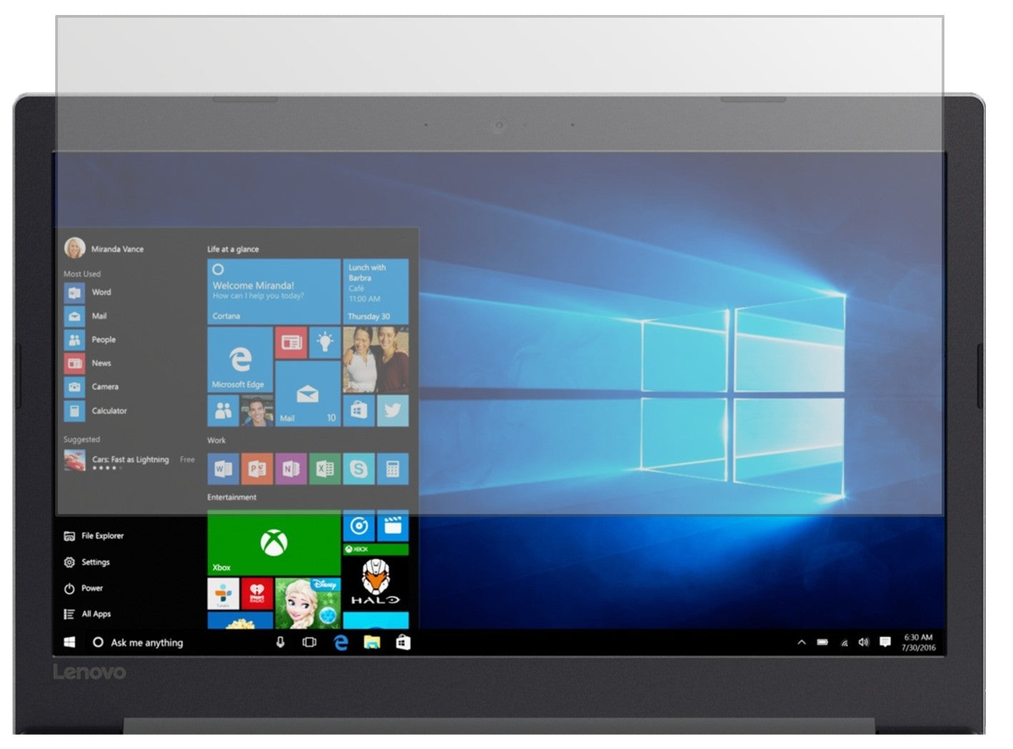 2x Schutzfolie matt für Lenovo Ideapad 320 (15.6 Zoll) Display-Schutzfolie