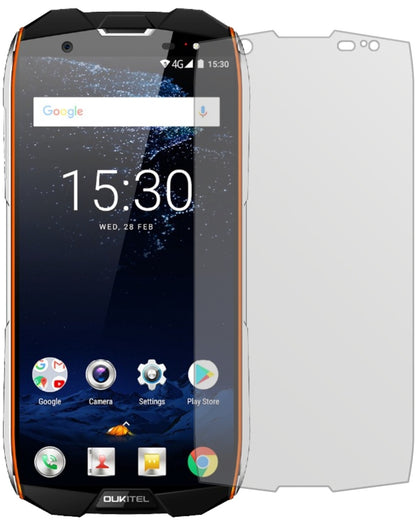 OukitelWP5000 mit aufgebrachter dipos Displayschutzfolie, die lästige Fingerabdrücke minimiert