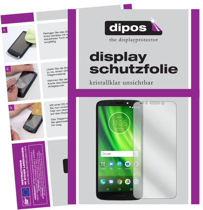 Klare Displayschutzfolie von dipos passend für Lenovo Moto G6 Play, präziser Zuschnitt und blasenfrei montiert