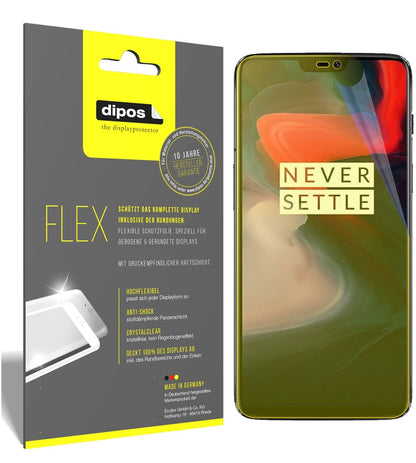 3x Screen Protector for OnePlus 6 Protective Film covers 100% dipos Flex