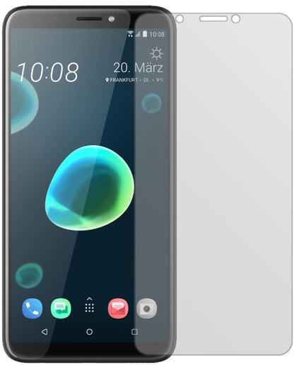 HTCDesire 12 Plus mit aufgebrachter dipos Displayschutzfolie, die lästige Fingerabdrücke minimiert