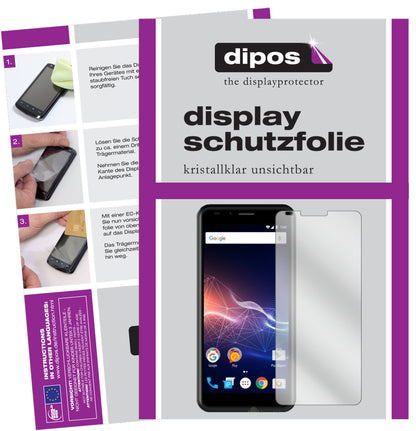 Klare Displayschutzfolie von dipos passend für Vertex Impress Click 3G 2018, präziser Zuschnitt und blasenfrei montiert