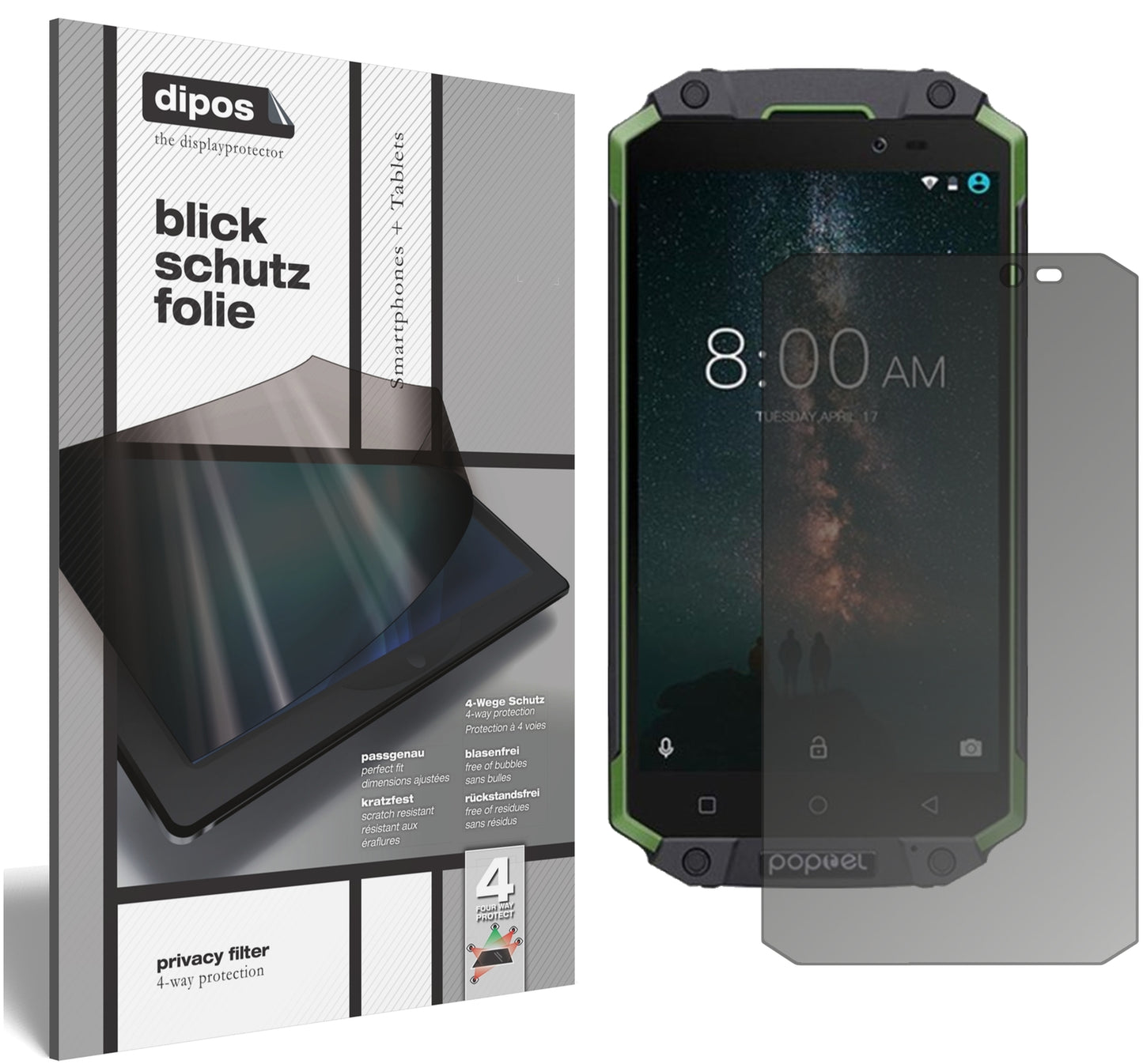 Blickschutzfolie für Poptel P9000 Max matt Schutzfolie Privacy