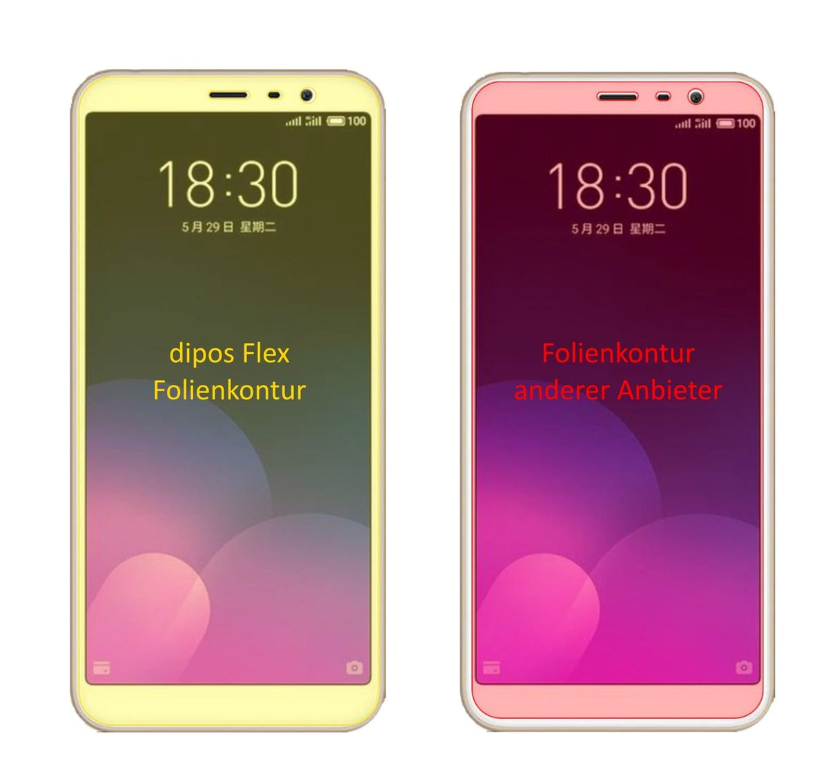 3x Screen Protector for Meizu M6T Protective Film covers 100% dipos Flex