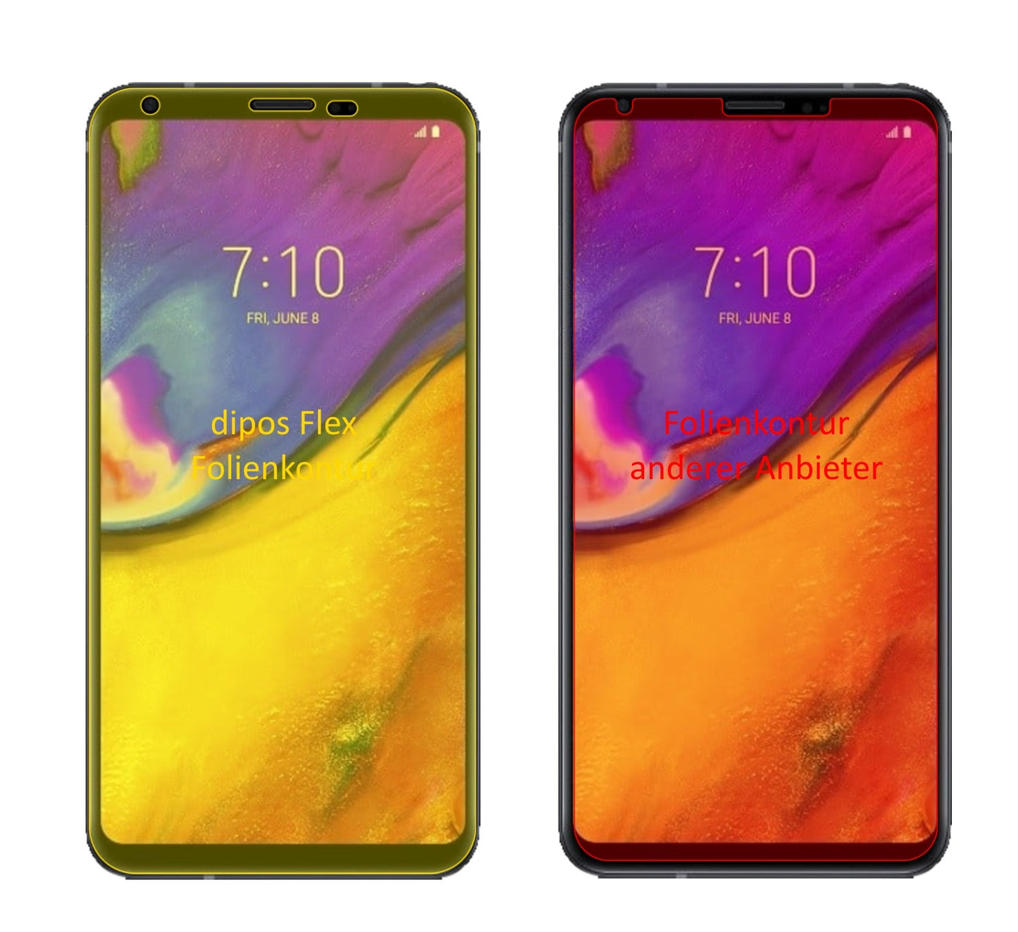 3x 3D Full Cover Schutzfolie für LG V35 ThinQ