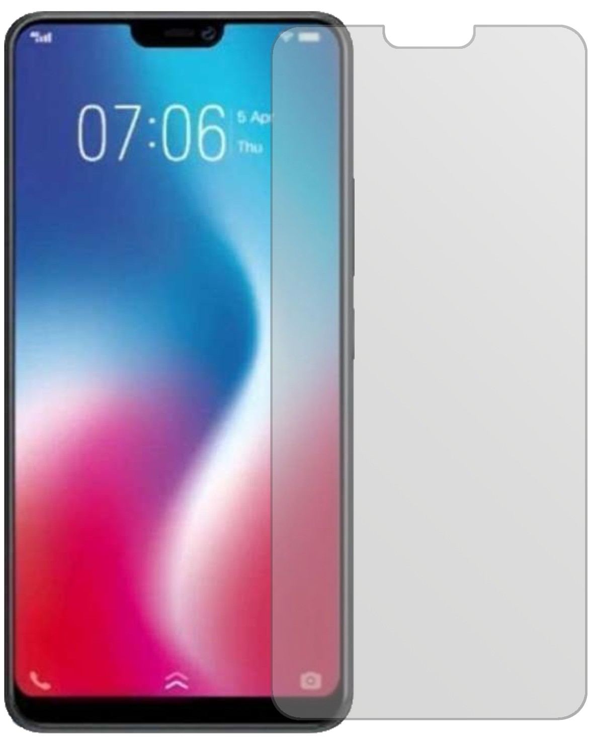 VivoY85 mit aufgebrachter dipos Displayschutzfolie, die lästige Fingerabdrücke minimiert