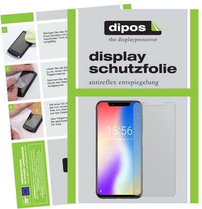 Matte Displayschutzfolie von dipos passend für Umidigi One, präziser Zuschnitt und blasenfrei montiert