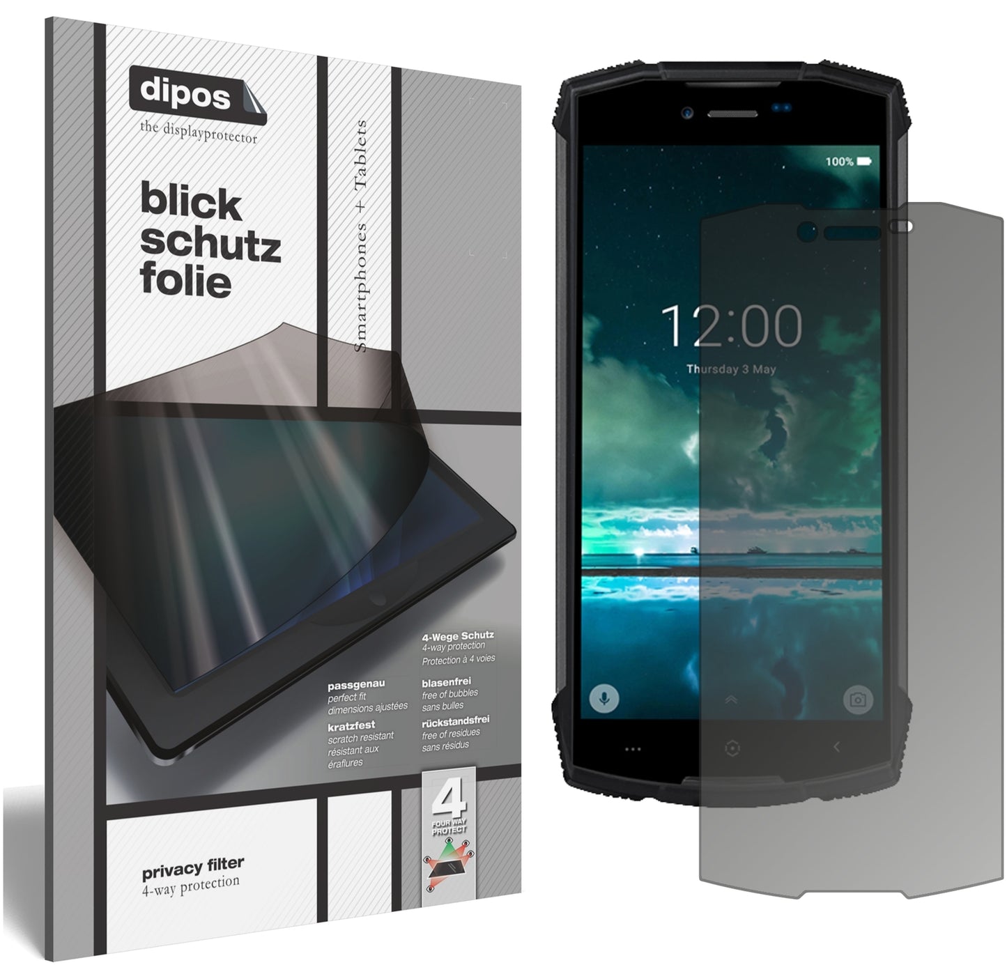 Blickschutzfolie für Doogee S55 matt Schutzfolie Privacy
