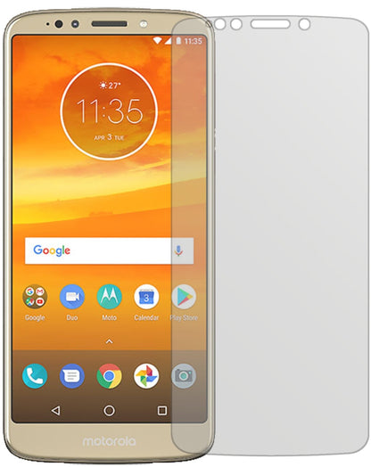 MotorolaMoto E5 Supra mit aufgebrachter dipos Displayschutzfolie, die lästige Fingerabdrücke minimiert