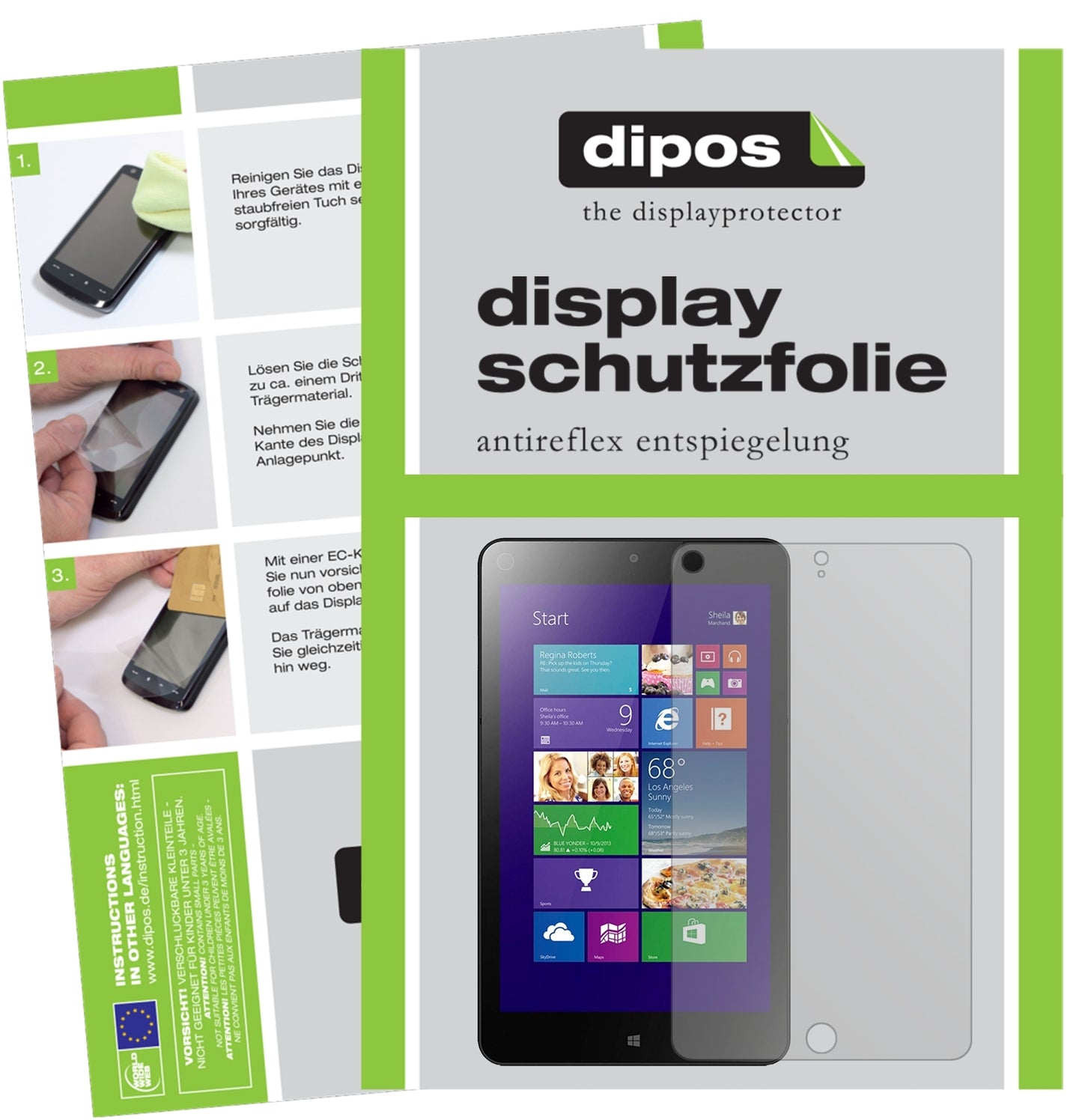 2x Schutzfolie matt für Lenovo Thinkpad 8 Display-Schutzfolie