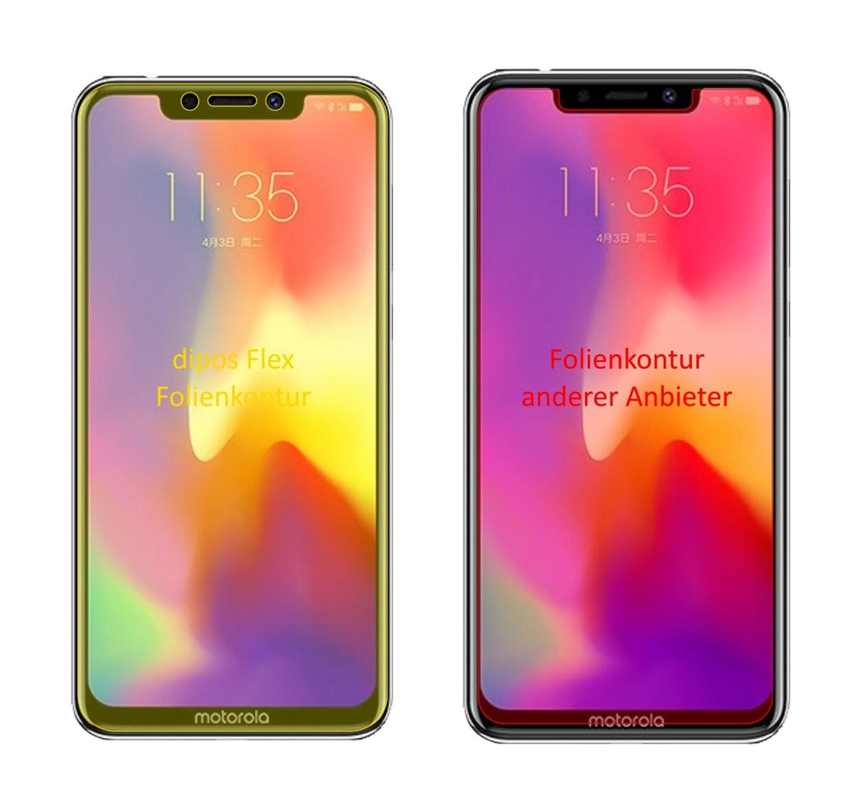 3x Full Cover Screen Protector for Motorola P30 – Covers Curved Edges | dipos