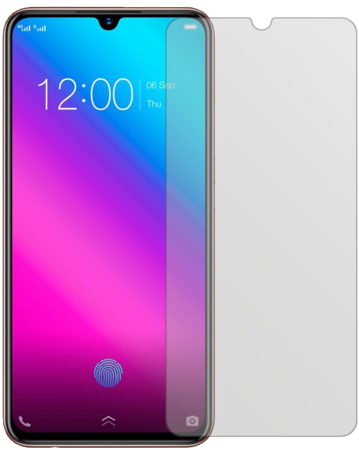 VivoV11 mit aufgebrachter dipos Displayschutzfolie, die lästige Fingerabdrücke minimiert